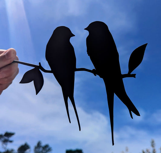 2 oiseaux sur une branche – Décoration murale en métal