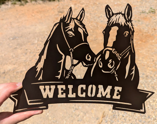 Plaque de porte chevaux personnalisable en métal